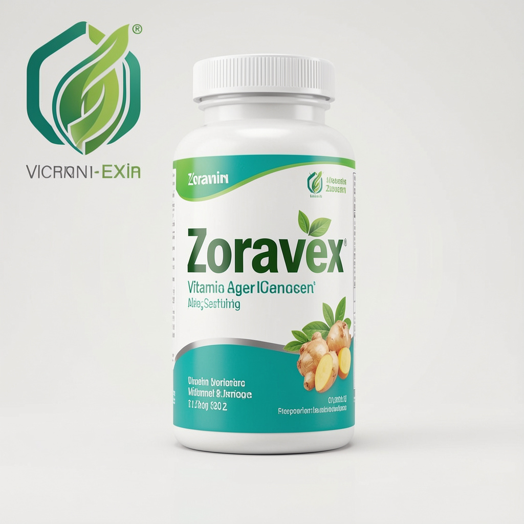 Zoravex daily wellness complex product packaging on natural background